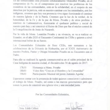 Boletín de Prensa – COMUNIDADES ECLESIALES