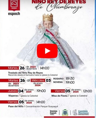 Invitación a la Novena del Niño Rey de Reyes de Chimborazo 2023-2024