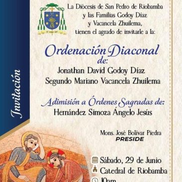 Invitación a Ceremonia Ordenación Diaconal
